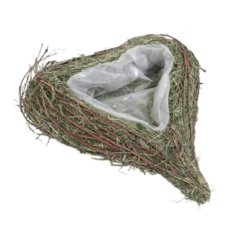 Pflanzherz aus Zweigen Heu Gras 28cm